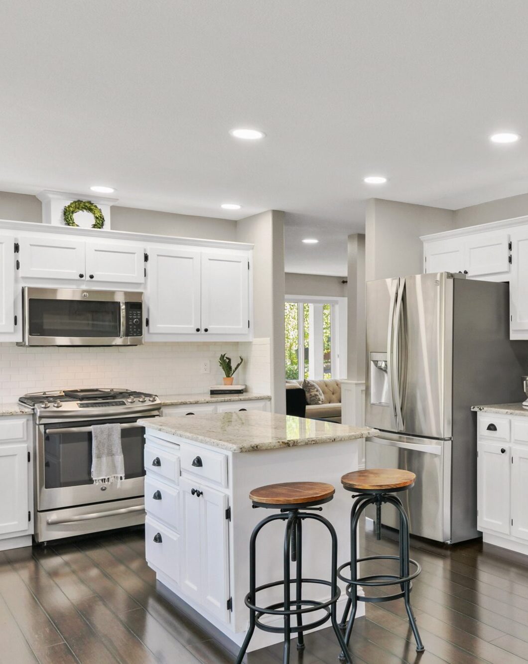 Kitchen remodel — white cabinets with island